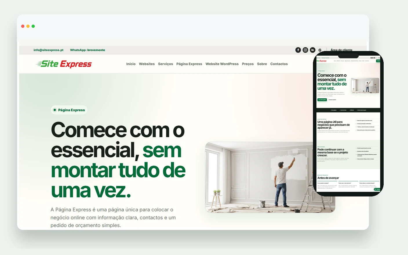 Exemplo de página de produto num Catálogo Express SiteExpress