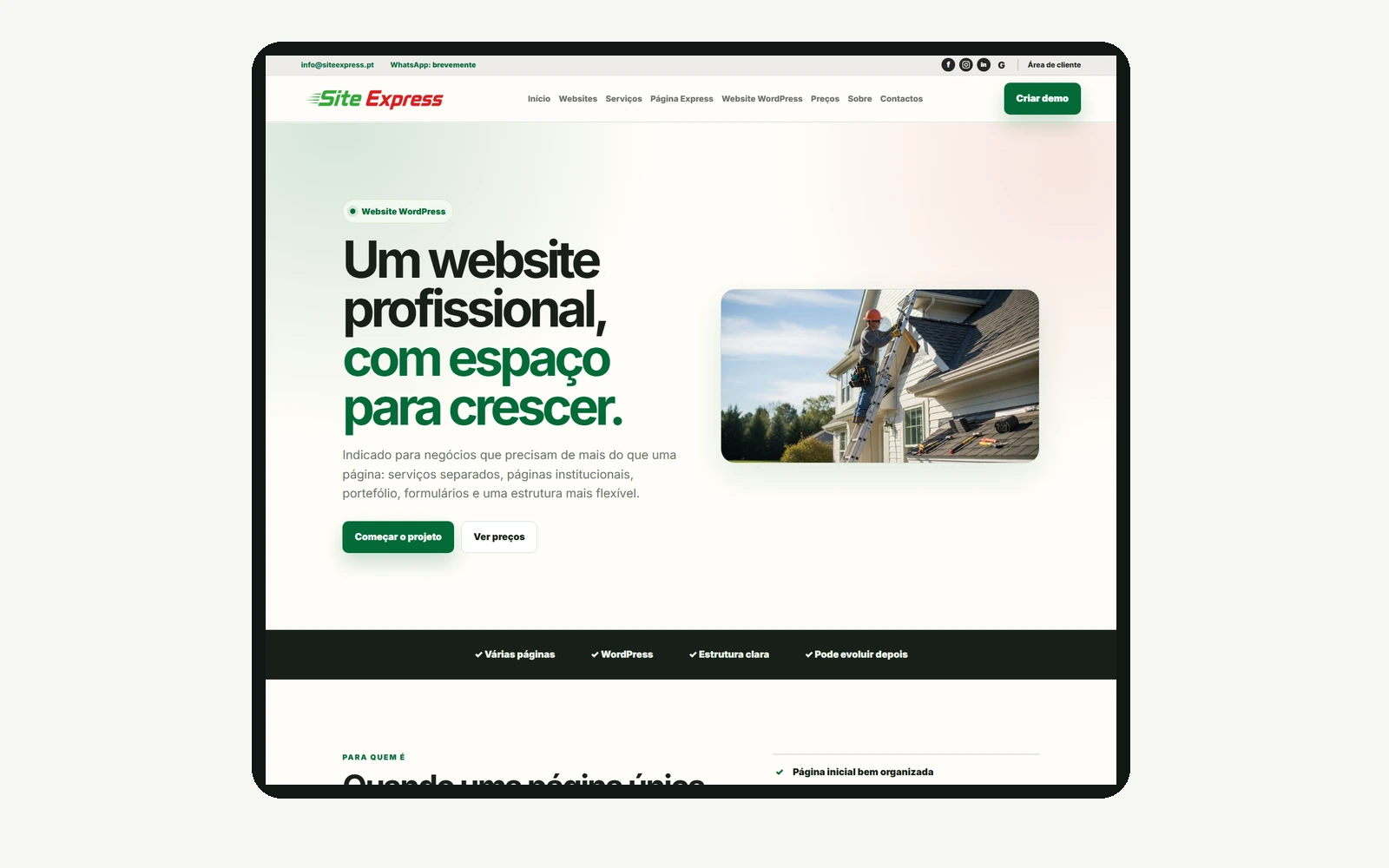 Visual de publicação patrocinada com segmentação local SiteExpress