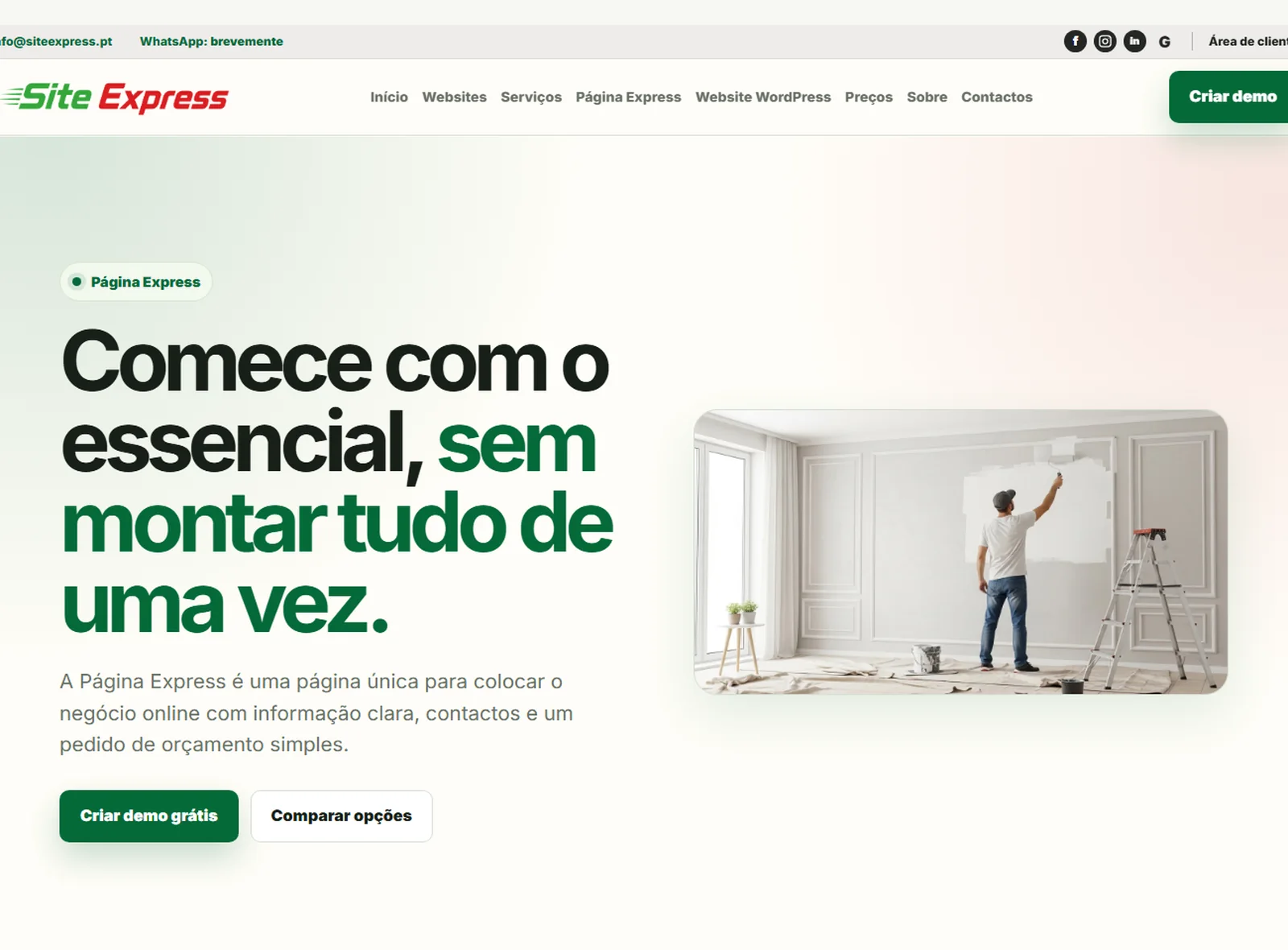 Exemplo de Página Express SiteExpress
