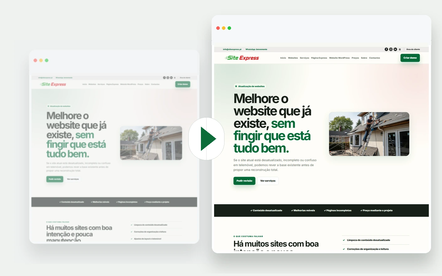 Visual de evolução para catálogo ou loja online