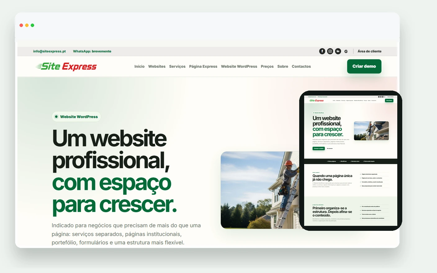 Website WordPress profissional SiteExpress em vários dispositivos